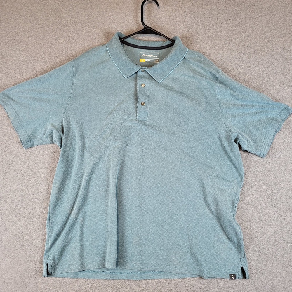 Eddie Bauer Travex Shirt Adult 2XL XXL Blue Collared Short Sleeve Button Mens